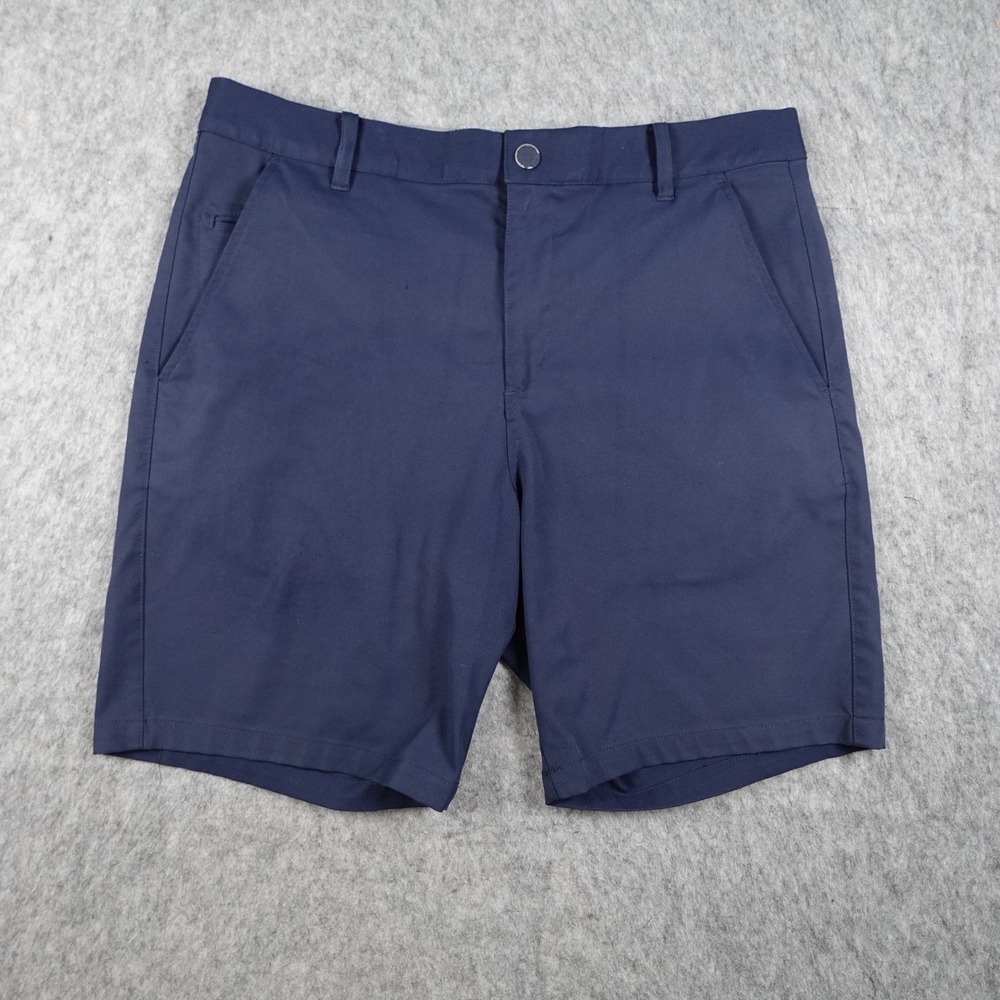 Puma Shorts Men 33 Blue Golf Performance Athletic Flat Front Chino 8" Preppy